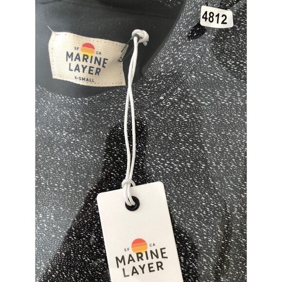 Marine Layer Chill Textured Sweatshirt Long Sleeve Pullover Anthracite NWT XS - Picture 7 of 7